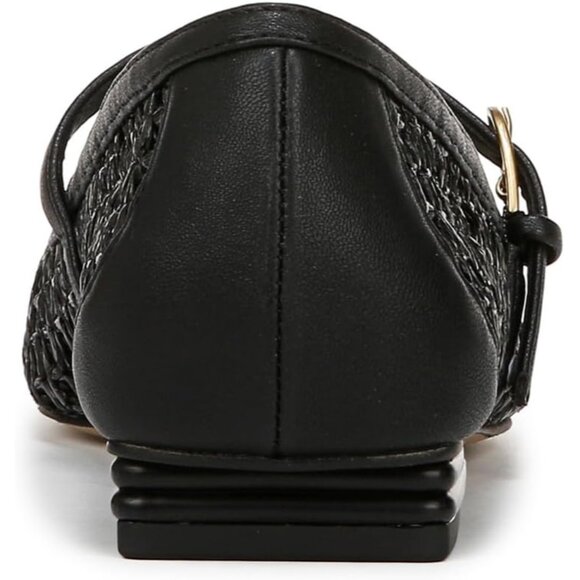 Franco Sarto Womens Black Open Weave Faux Leather Tinsley Mary Jane Ballet Flats - Picture 3 of 9